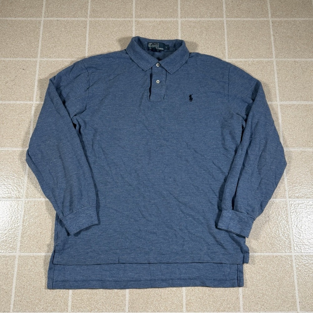 Vintage Polo Ralph Lauren Long Sleeve Polo Short Size Large Rugby Pony Preppy